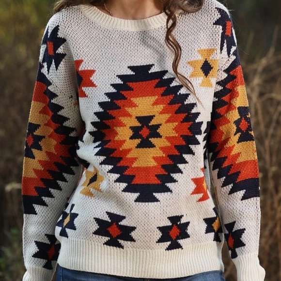 Aztec Sweater —- Stunning boho style - Picture 1 of 4
